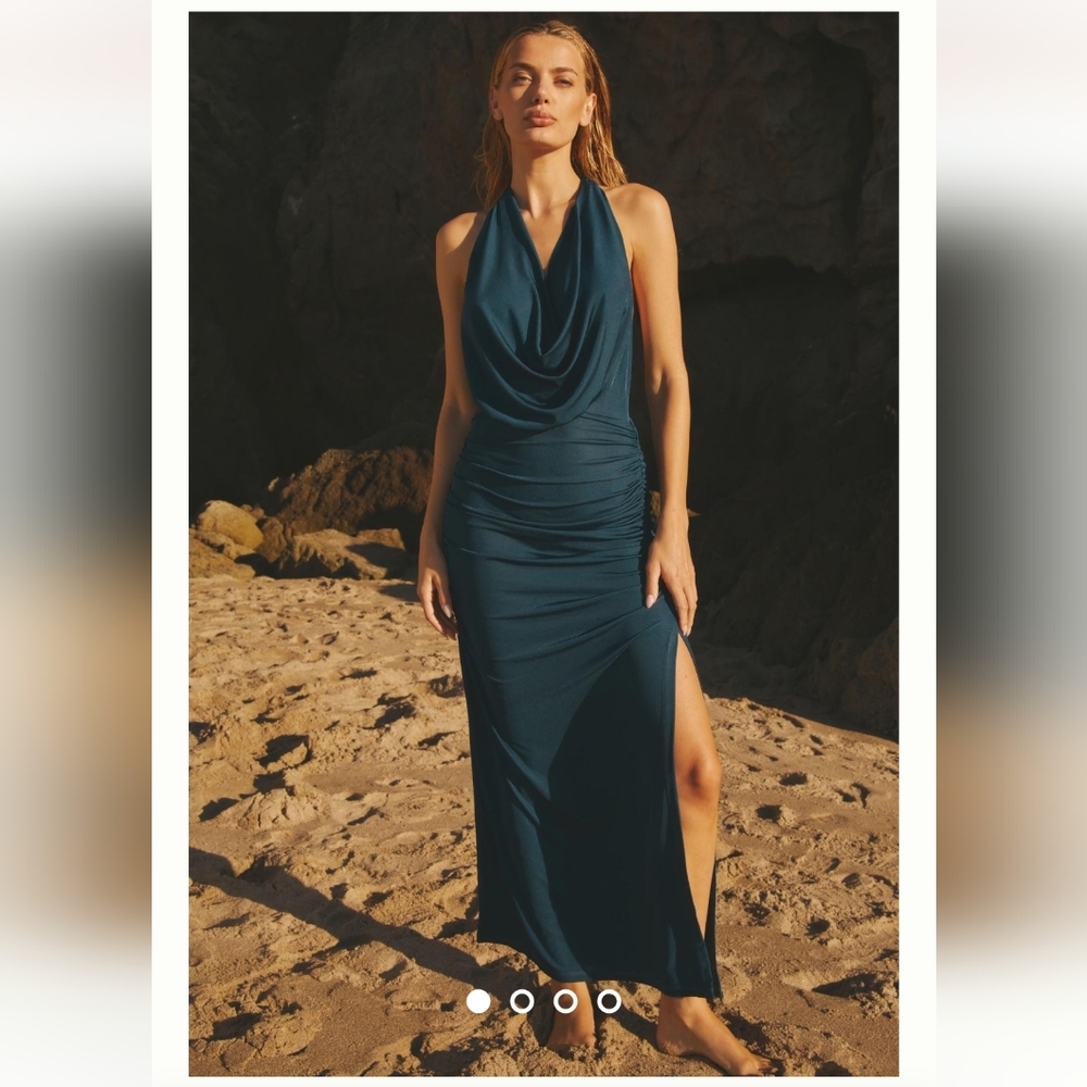 🆕️ Anthropologie Cowl neck Mesh Dress-Size XL